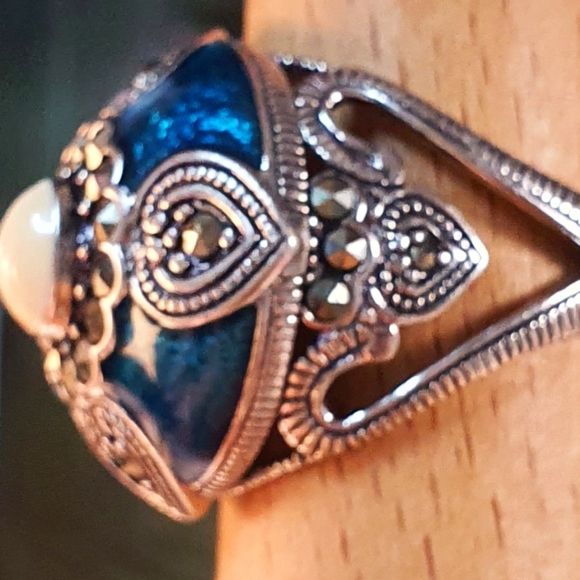 Sterling Silver Plated Fashion Ring Size 11.5 - Picture 6 of 10